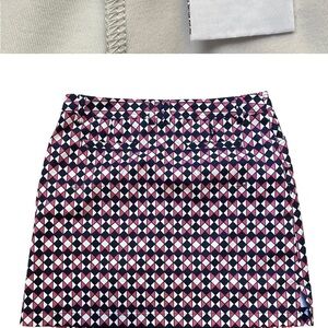 Nivo Pink White Navy Blue Geometric Athletic Skort 10 Golf Tennis